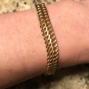 18k solid Italian gold chain bracelet, gorgeous!